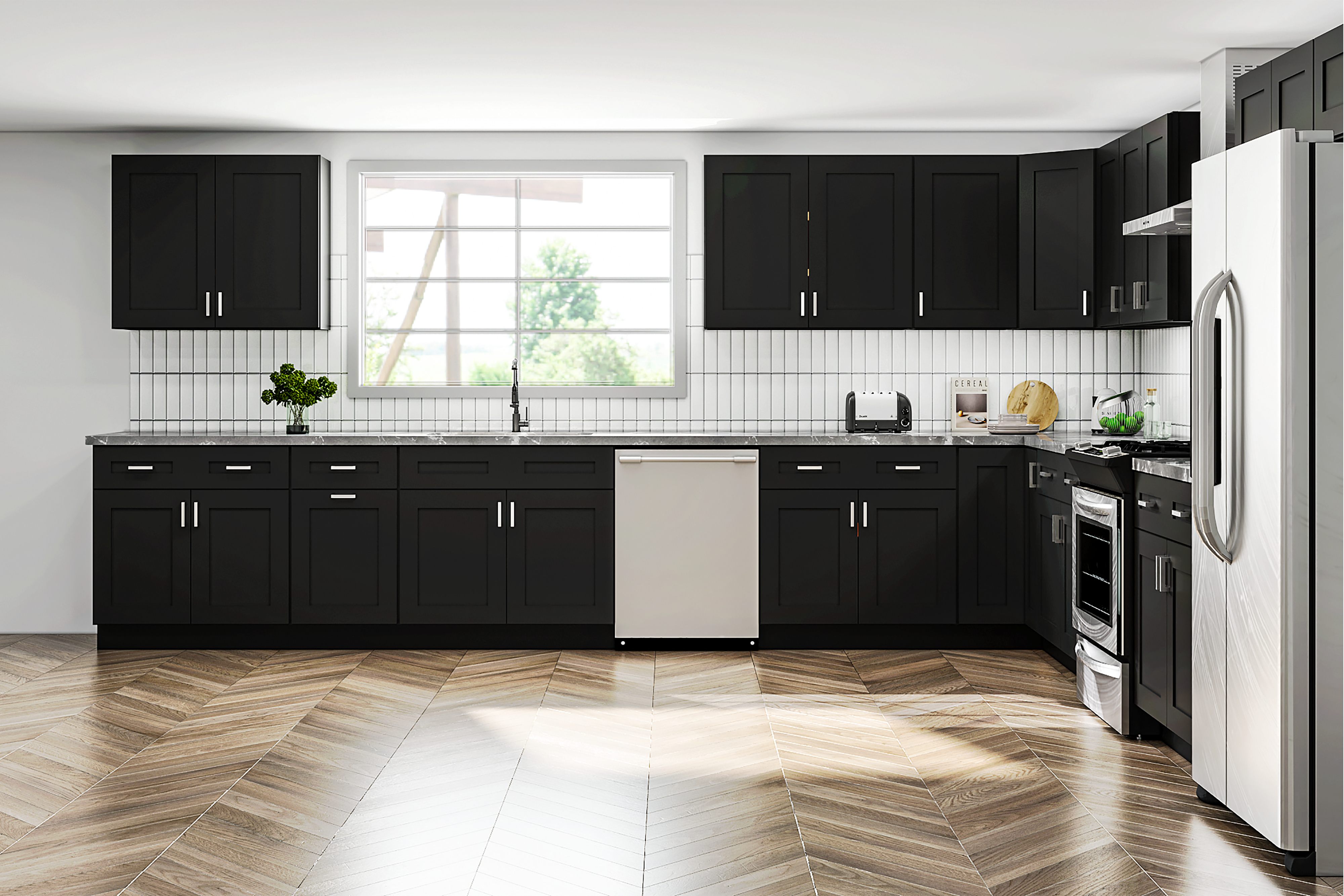 15 X 15 Onyx Black Shaker Kitchen